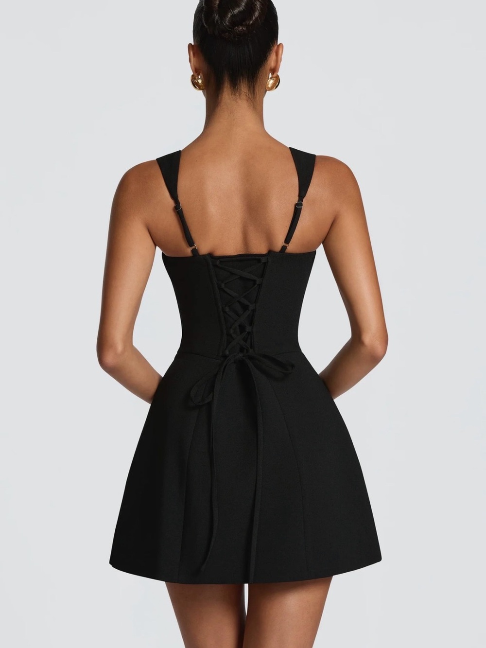 Structured Square-Neck Black Babyboo Dress - Picture 3 of 4